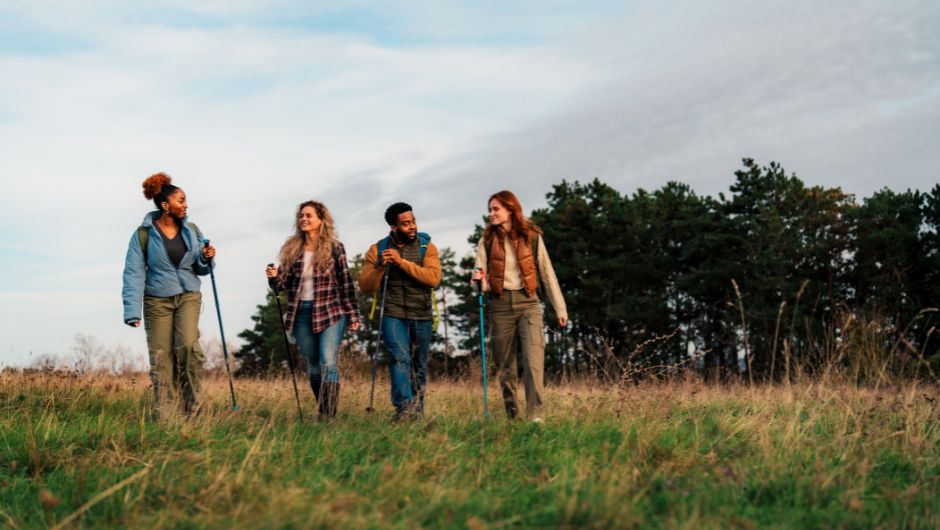 walking and talking in the outdoors